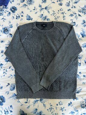 Nordstrom 1901 Bubble Knit Sweater Men's XL Blue 100% Cotton Pullover